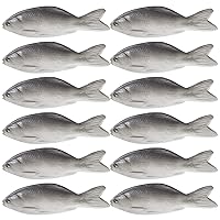 12PCS Fake Fish Realistic Fish Toy Artificial Halloween Fish Mode Small Rubber Sea Fish for Kitchen Home Market Display Decoration Photography Props