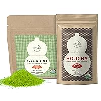 Matcha Moon Gyokuro Organic Ceremonial Hojicha Powder Green Tea Unsweetened Low Caffeine