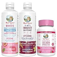MaryRuth's Women's Multivitamin+Lustriva Hair Growth, Collagen Gummies, and 7-in-1 Immunity Support, 3-Pack Bundle for Hair Support, Skin Health, Immune Support, Collagen Boost, and Bone Health