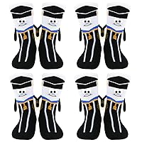 4 Pairs Funny Graduation Gifts Socks, Novelty Hand Holding Socks, Hand in Hand Graduation Cap Socks Gifts