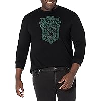 Harry Potter Big & Tall Sorcerer's Stone Slytherin Crest Men's Tops Long Sleeve Tee Shirt