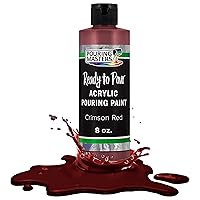 Crimson Red Acrylic Ready to Pour Pouring Paint - Premium 8-Ounce Pre-Mixed Water-Based - for Canvas, Wood, Paper, Crafts, Tile, Rocks and More