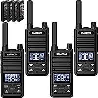 SAMCOM GMRS Walkie Talkies for Adults, T2 Rechargeable Two Way Radios Long Range, 2 Watt Durable Emergency Radio,30 Channels Group Call, NOAA Weather Alert, USB Type-c (4 Pack)
