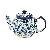 Blue Rose Polish Pottery Vintage Violet Medium Teapot