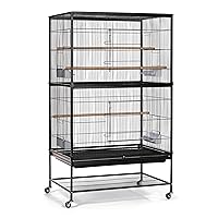 Wrought Iron Flight Cage with Stand F040 Black Bird Cage, 31-Inch by 20-1/2-Inch by 53-Inch