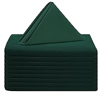 Your Chair Covers Cloth Polyester Napkins, 20 x 20 Inch, Washable Dinner Fabric Linen Napkins with Hemmed Edges for Restaurant, Wedding and Holiday Pack of 10 (Hunter Green)