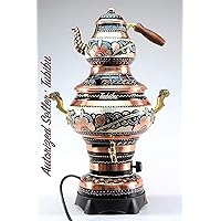 Copper Samovar Tea Pot Set Electrically OperatedHandmade Real Copper Samovar (220 v)