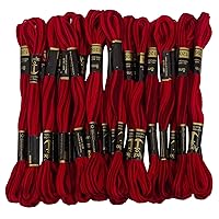 Anchor Dual Shade Stranded Cotton Cross Stitch Hand Embroidery Thread Floss 25 Skeins-Red & Maroon