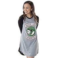 INTIMO Riverdale Women's Southside Serpents Raglan Sleep Shirt Pajama Nightgown