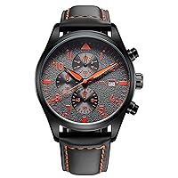 Ochstin Men's Chronograph Watches Pilot Male Wristwatch with Leather Band