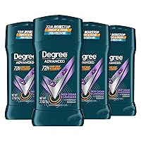 Degree Men Antiperspirant Deodorant Stick Deep Cedar & Lavender 4 Count 72-Hour Sweat and Odor Protection Deodorant for Men With Body Heat Activated Technology 2.7 oz