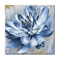 YAYNICE Blue Flower Canvas Wall Art Flower Blossoming for Bathroom Wall Art Picture Print Wall Painting Modern Artwork Wall Décor for Bedroom Living Room Office