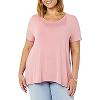 Amazon Essentials Women's Relaxed-Fit Short-Sleeve Scoopneck Swing T-Shirt (Available in Plus Size)