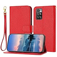 Phone Flip Case Wallet Case Compatible with Redmi 10/Redmi 10 Prime//Redmi 10 2022/Redmi 10 Power 2022 Compatible with Women and Men,Flip Leather Cover with Card Holder, Shockproof TPU Inner Shell Pho