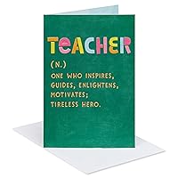 American Greetings Thank You Card for Teacher (Tireless Hero)