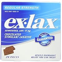 Regular Strength Chocolated Stimulant Laxative Constipation Relief Pills for Occasional Constipation, Chocolate Laxatives - 24 count