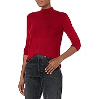 MULTIPLES Women's Long Sleeve Mock Neck Solid Sweater Knit Top