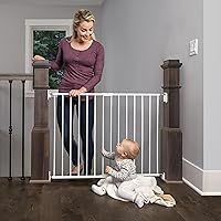 Regalo 2-in-1 Extra Wide Stairway and Hallway Walk ThroughBaby Safety Gate, Hardware Mounting, White 24