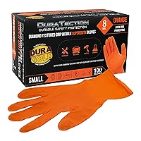 Dura-Gold Duratection 8 Mil Orange Super Duty Diamond Textured Nitrile Disposable Gloves