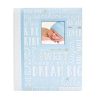 First 5 Years Dream Big Wordplay Baby Memory Book, Baby Keepsake Journal, Gift For New And Exxpecting Parents, 46 Fill In Pages, Blue 1 Count (Pack of 1)