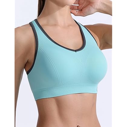 FITTIN Racerback Sports Bras for Women - Padded Seamless High Impact Support for Yoga Gym Workout Fitness