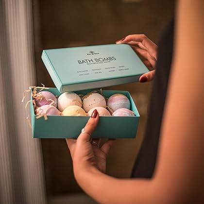 Bath Bombs Gift Set - 8 Luxury Vegan Bubble Fizzies for Women, Bath Bomb Kit - Relaxing Spa Gifts for Her - Unique Birthday & Beauty Products for Christmas - Bath Bombs for Girls