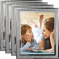 Calenzana 4 Pack 8x10 Picture Frames, Sparkle Glass Photo Frame 8 by 10 Set for Tabletop, Horizontal or Vertical Display