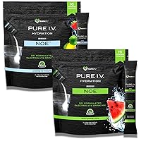 KaraMD Pure I.V. - Doctor Formulated Electrolyte Powder Drink Mix 2 Flavor Bundle – Refreshing & Delicious Hydrating Packets with Vitamins & Minerals – 1 Variety Bag & 1 Watermelon Bag (32 Sticks)