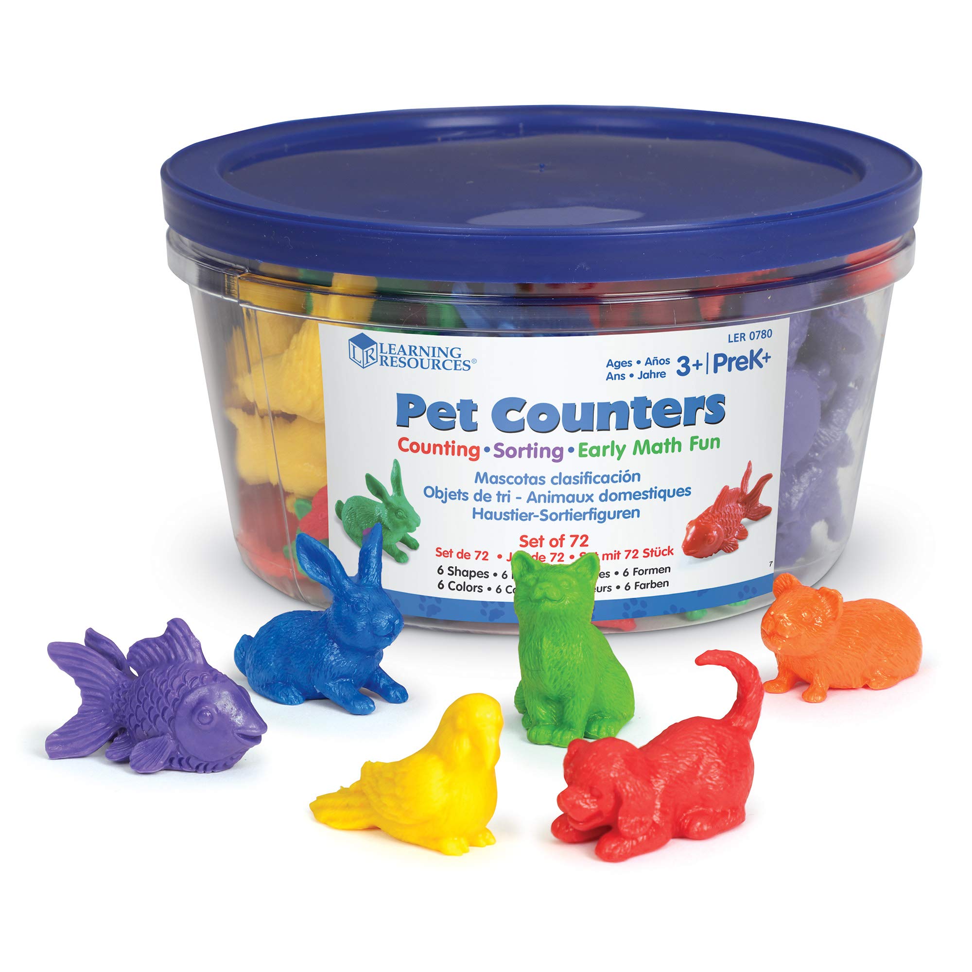 Learning Resources Domestic Pets Counters, Educational Counting and Sorting Toy, Set of 72