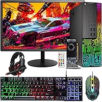 Dell Gaming OptiPlex Desktop RGB Computer PC, Intel Core i5, AMD RX 550 4GB GDDR5, 16GB RAM, 512GB SSD, 24 Inch HDMI Monitor, RGB Keyboard Mouse and Headset, WiFi, Windows 10 Pro (Renewed)