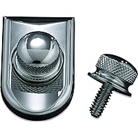9035 Motorcycle Accessory: Quick Release Seat Screw with Knurled Grip and Beauty Cap Combo for Harley-Davidson Motorcycles, Chrome
