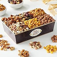 Broadway Basketeers Get Well Soon Nuts Gift Basket - Assorted 10 Gourmet Nuts, Trail Mixes, Sweets Snack Food Box, Healthy Gifts for After Surgery, Men & Women, Corporate