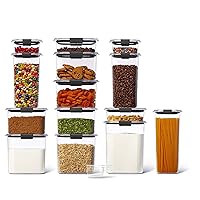 Brilliance BPA Free Food Storage Containers with Lids, Airtight, for Kitchen and Pantry Organization, New Set of 14 w/ Scoops