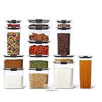 Rubbermaid Brilliance 14-Piece Food Storage Container Set with Scoops, Airtight, BPA-Free, for Kitchen and Pantry Organization