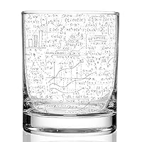 MATH & SCIENCE Engraved 11oz Whiskey Glasses | Formulas School College History Numbers Scientific Academic | Great Gift Idea!