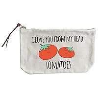 Moonlight Makers, I Love You From My Head Tomatoes, Canvas Zipper Pouch, Pencil or Pen Case, Make Up, Cosmetics, Toiletries Bag, School Supplies Travel Bag