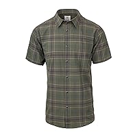 Flylow Men's Anderson Plaid Button-Up Shorts Sleeve UPF Shirt for Travel & Casual Wear
