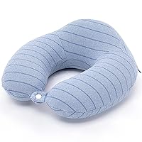 Travel Storage Plane Pillow New U-Shaped Pillow Memory Cotton Stripe Creative Neck Pillow Blue