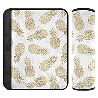 Golden Pineapple Car Seat Strap Covers for Baby Kids 2 PCS Car Seat Straps Shoulder Cushion Pads Protector Seat Belt Cover for SUV Straps Car