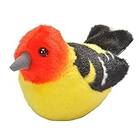 Wild Republic Audubon Birds Western Tanager Plush with Authentic Bird Sound, Stuffed Animal, Bird Toys for Kids and Birders