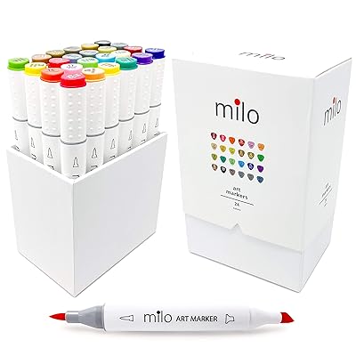  milo Alcohol Brush Markers Set of 24 Art Markers