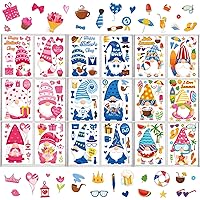 gisgfim Happy Mother's Day Window Clings Decoration Father's Day Cartoon Gnome Window Stickers Summer Double-Sided Window Decals for Glass Window Home Office Classroom Heart Decor Party Supplies