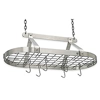 Enclume Décor Classic Oval Ceiling Pot Rack, Stainless Steel