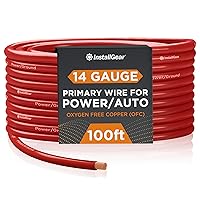 InstallGear 14 Gauge OFC Primary Remote Wire, 100-feet - Red | Speaker Cable for Car Speakers Stereos, Home Theater Speakers, Surround Sound, Radio, Automotive Wire, Outdoor | Speaker Wire 14 Gauge