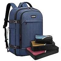 Asenlin 40L Travel Backpack for Women Men，17 Inch Laptop Backpack Flight Approved Luggage Carry On Water Resistant Computer Backpack for Weekender Overnight Large Daypack Blue