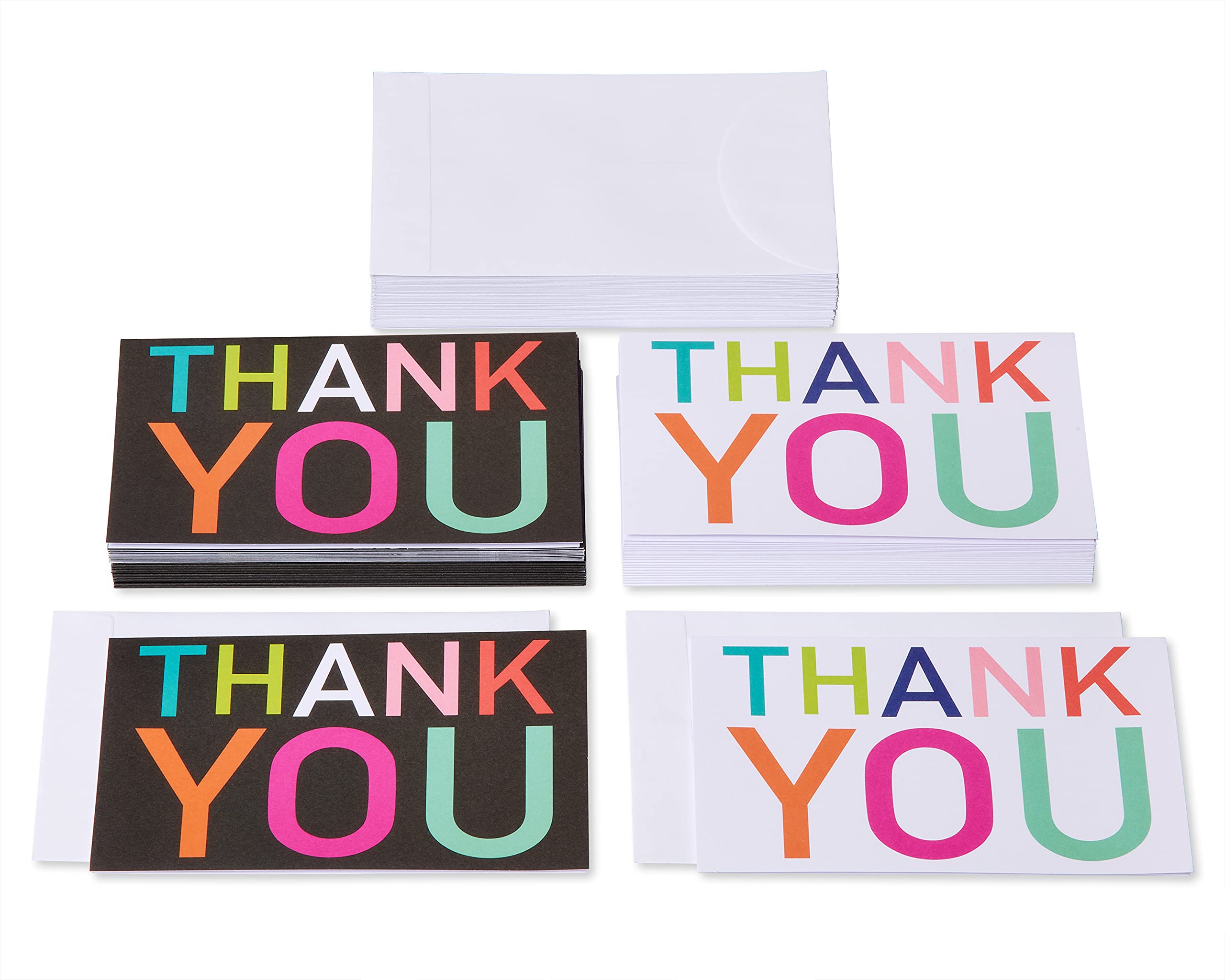American Greetings Thank You Cards with Envelopes, Multicolored Lettering (48-Count)