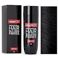 Professional Hair Building Fibres- Hair Loss Concealer- KERATIN- BLACK 28g- Get Upto 30 Uses