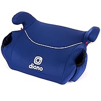 Diono Solana, No Latch, Single Backless Booster Car Seat, Lightweight, Machine Washable Covers, Cup Holders, Blue