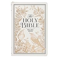 KJV Holy Bible, Thinline Large Print Vegan Leather Red Letter Edition Thumb Index & Ribbon Marker, King James Version, White and Gold, Zipper Closure