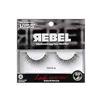 KISS Lash Couture Rebel Collection, False Eyelashes, Volume Up', 12 mm, Includes 1 Pair Of Lash, Contact Lens Friendly, Easy to Apply, Reusable Strip Lashes